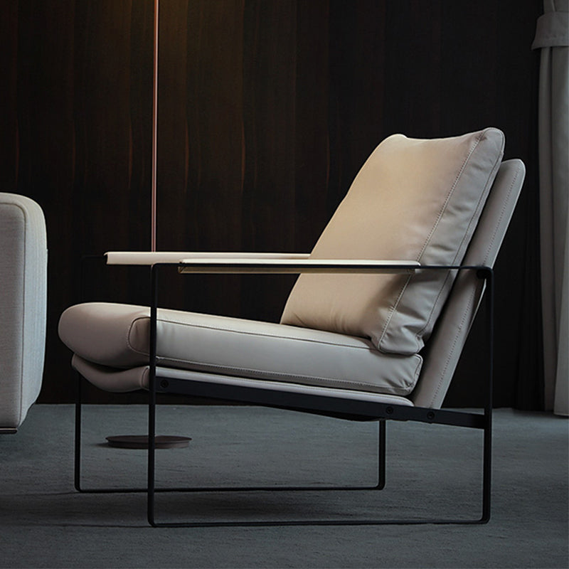 Chaise de bras en cuir fausse 28,74 "L x 31,88" W x 29.13 "H fauteuil accent pour le salon