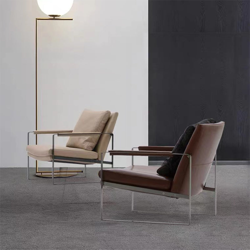 Chaise de bras en cuir fausse 28,74 "L x 31,88" W x 29.13 "H fauteuil accent pour le salon