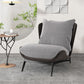 Chaise d'accent plipper contemporain, chaise d'accent en faux cuir avec coussins amovibles