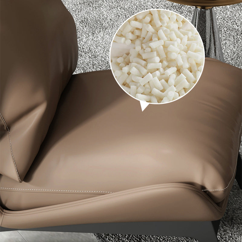 Chaise d'accent plipper contemporain, chaise d'accent en faux cuir avec coussins amovibles