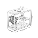 23.6" W x 26.8 H Rectangular End Table Faux Wood Shelf Included Side Table