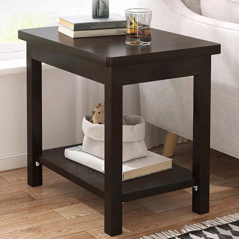 Tavolino da cocktail in stile moderno in legno artificiale nero/legno tavolino quadrato