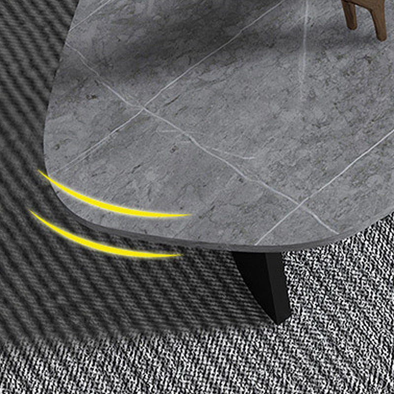 15.7 "H onregelmatige leisteen metalen frame salontafel met lade voor woonkamer