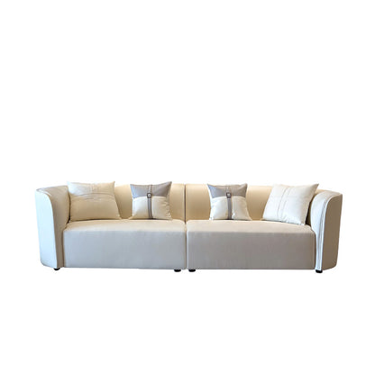 Stain-Resistant Faux Leather Modern Sofa/Sectional for Apartment, Living Room