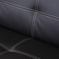 Biscuit Back Faux Leather Pillow Top Arm Loveseat with Foldable for Living Room
