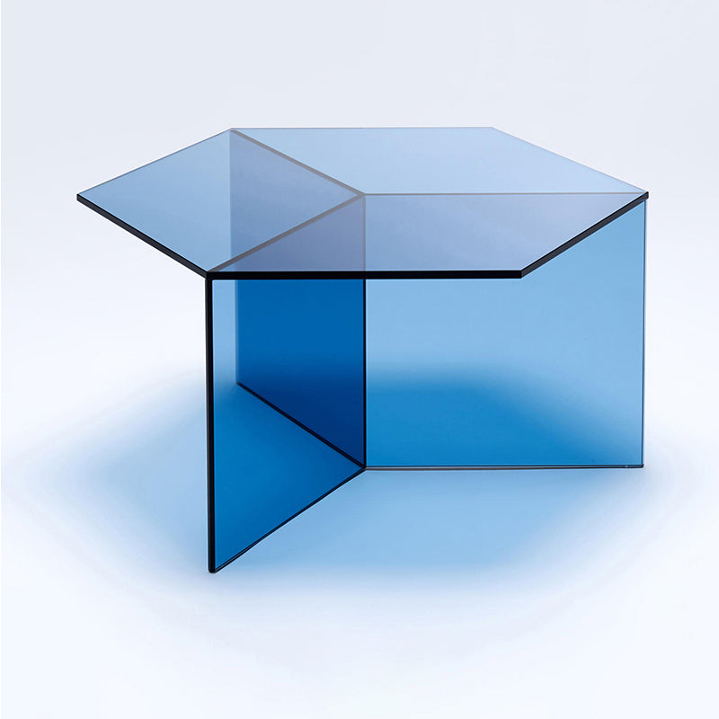 Geometric Clear Acrylic Coffee Table Modern Colored Cocktail Table Blue Clearhalo 'Coffee & Accent Tables' 'Coffee Tables' 'coffee_tables' 'furn' 'furn_coffee_tables' 'Furniture' 'Living Room Furniture' 5113964