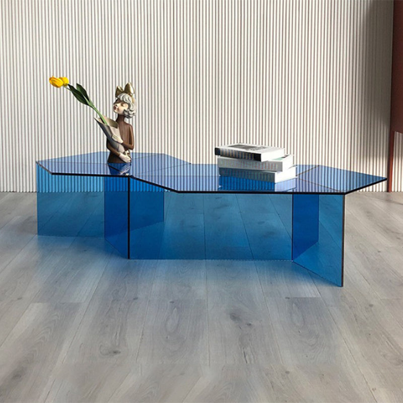 Geometric Clear Acrylic Coffee Table Modern Colored Cocktail Table Clearhalo 'Coffee & Accent Tables' 'Coffee Tables' 'coffee_tables' 'furn' 'furn_coffee_tables' 'Furniture' 'Living Room Furniture' 5113966