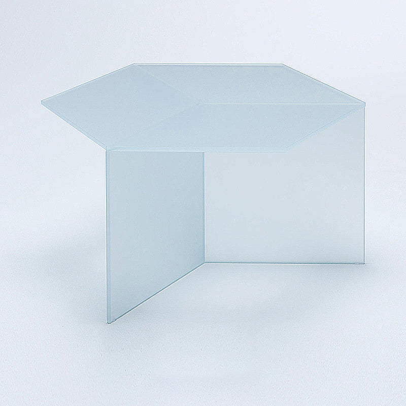 Geometric Clear Acrylic Coffee Table Modern Colored Cocktail Table Textured White Clearhalo 'Coffee & Accent Tables' 'Coffee Tables' 'coffee_tables' 'furn' 'furn_coffee_tables' 'Furniture' 'Living Room Furniture' 5113970