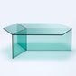 Geometric Clear Acrylic Coffee Table Modern Colored Cocktail Table 41.5"L x 24"W x 14"H Green Clearhalo 'Coffee & Accent Tables' 'Coffee Tables' 'coffee_tables' 'furn' 'furn_coffee_tables' 'Furniture' 'Living Room Furniture' 5113978