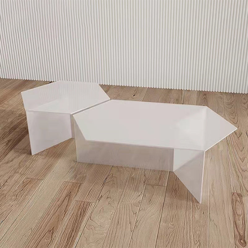 Geometric Clear Acrylic Coffee Table Modern Colored Cocktail Table Clearhalo 'Coffee & Accent Tables' 'Coffee Tables' 'coffee_tables' 'furn' 'furn_coffee_tables' 'Furniture' 'Living Room Furniture' 5113982