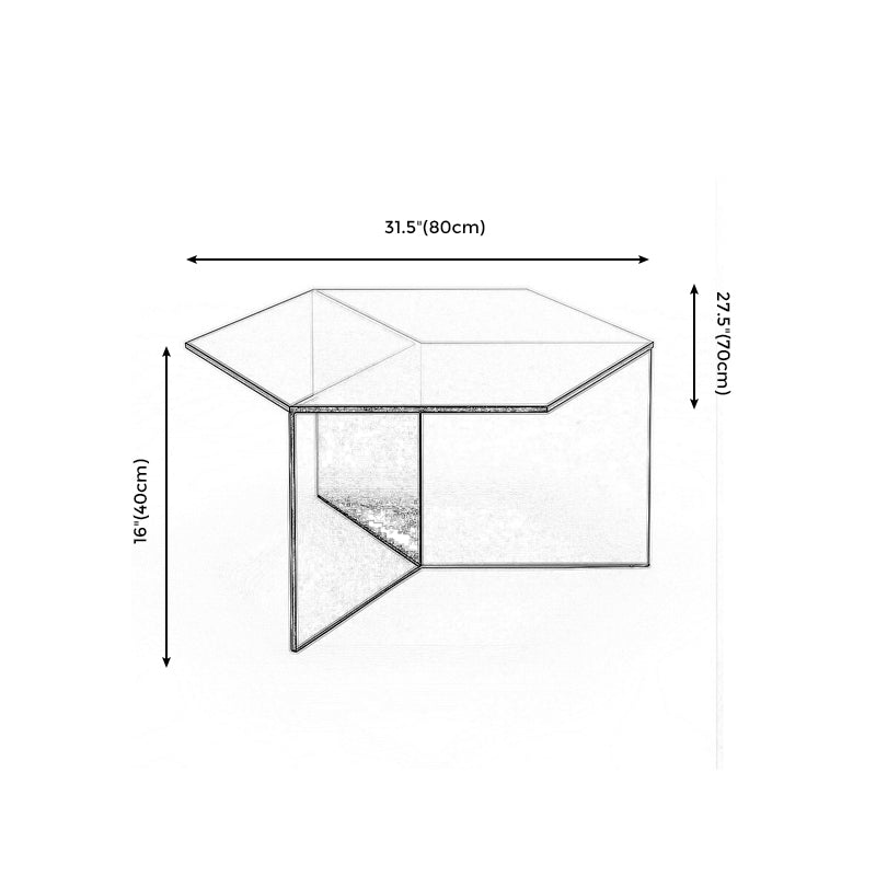 Geometric Clear Acrylic Coffee Table Modern Colored Cocktail Table Clearhalo 'Coffee & Accent Tables' 'Coffee Tables' 'coffee_tables' 'furn' 'furn_coffee_tables' 'Furniture' 'Living Room Furniture' 5113986