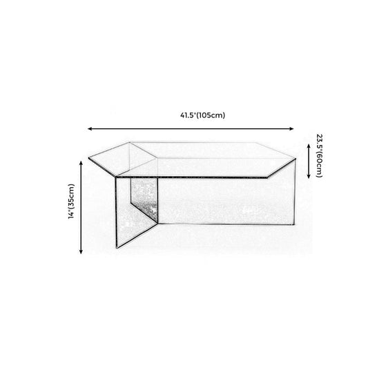 Geometric Clear Acrylic Coffee Table Modern Colored Cocktail Table Clearhalo 'Coffee & Accent Tables' 'Coffee Tables' 'coffee_tables' 'furn' 'furn_coffee_tables' 'Furniture' 'Living Room Furniture' 5113987