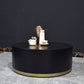 Modern Wood Coffee Table with Drawers Cocktail Table Round in Black Black Drawers Not Included Clearhalo 'Coffee & Accent Tables' 'Coffee Tables' 'coffee_tables' 'furn' 'furn_coffee_tables' 'Furniture' 'Living Room Furniture' 5113989