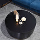 Modern Wood Coffee Table with Drawers Cocktail Table Round in Black Clearhalo 'Coffee & Accent Tables' 'Coffee Tables' 'coffee_tables' 'furn' 'furn_coffee_tables' 'Furniture' 'Living Room Furniture' 5113993