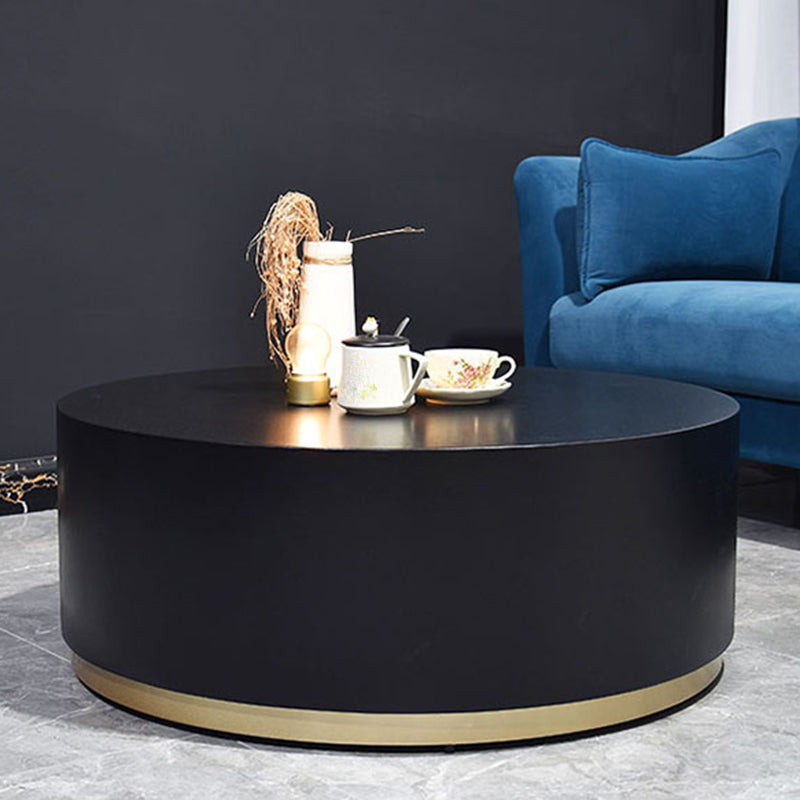 Modern Wood Coffee Table with Drawers Cocktail Table Round in Black 31.5"L x 31.5"W x 14"H Black Drawers Included Clearhalo 'Coffee & Accent Tables' 'Coffee Tables' 'coffee_tables' 'furn' 'furn_coffee_tables' 'Furniture' 'Living Room Furniture' 5113994