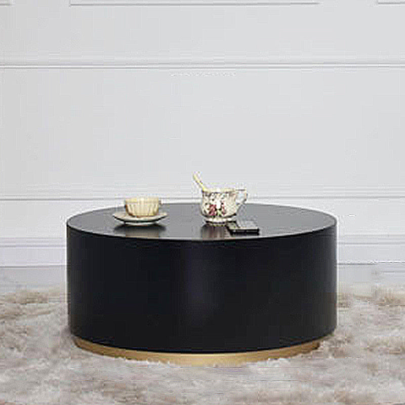 Modern Wood Coffee Table with Drawers Cocktail Table Round in Black Black Drawers Not Included Clearhalo 'Coffee & Accent Tables' 'Coffee Tables' 'coffee_tables' 'furn' 'furn_coffee_tables' 'Furniture' 'Living Room Furniture' 5113997
