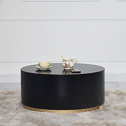 Modern Wood Coffee Table with Drawers Cocktail Table Round in Black Black Drawers Not Included Clearhalo 'Coffee & Accent Tables' 'Coffee Tables' 'coffee_tables' 'furn' 'furn_coffee_tables' 'Furniture' 'Living Room Furniture' 5113997