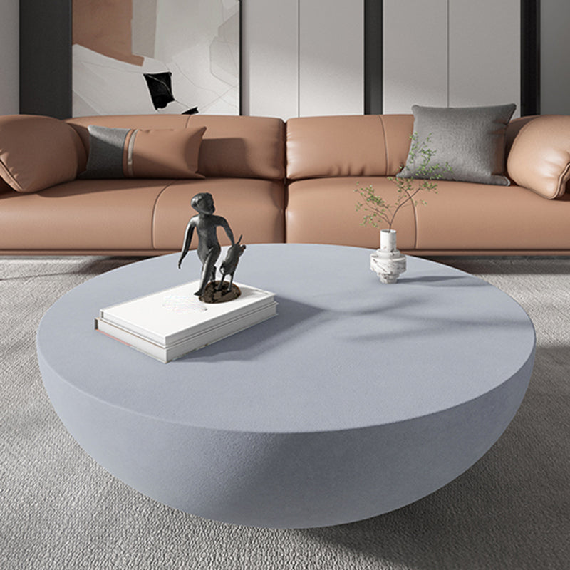 Modern Concrete Black Cocktail Table Round Coffee Table - White 39.5"L x 39.5"W x 14"H Black-Gray Clearhalo 'Coffee & Accent Tables' 'Coffee Tables' 'coffee_tables' 'furn' 'furn_coffee_tables' 'Furniture' 'Living Room Furniture' 5114020