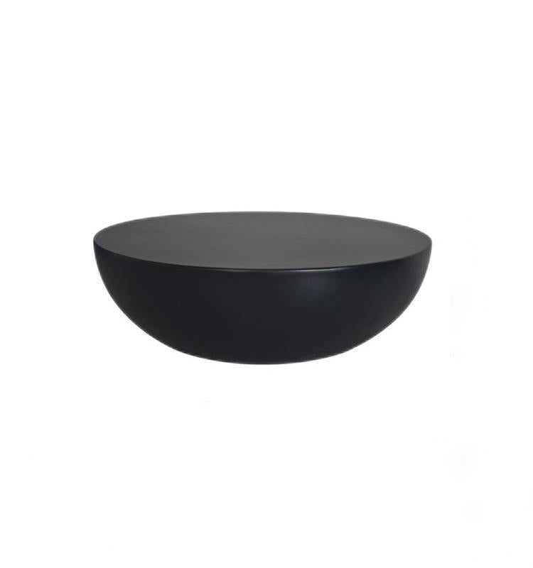 Modern Concrete Black Cocktail Table Round Coffee Table - White Clearhalo 'Coffee & Accent Tables' 'Coffee Tables' 'coffee_tables' 'furn' 'furn_coffee_tables' 'Furniture' 'Living Room Furniture' 5114021