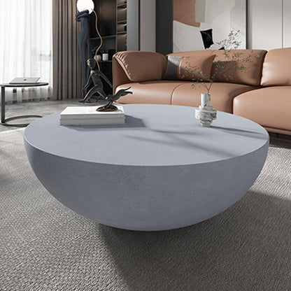 Modern Concrete Black Cocktail Table Round Coffee Table - White Black-Gray Clearhalo 'Coffee & Accent Tables' 'Coffee Tables' 'coffee_tables' 'furn' 'furn_coffee_tables' 'Furniture' 'Living Room Furniture' 5114023