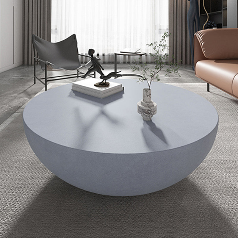 Modern Concrete Black Cocktail Table Round Coffee Table - White 47"L x 47"W x 16"H Black-Gray Clearhalo 'Coffee & Accent Tables' 'Coffee Tables' 'coffee_tables' 'furn' 'furn_coffee_tables' 'Furniture' 'Living Room Furniture' 5114024