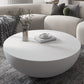 Modern Concrete Black Cocktail Table Round Coffee Table - White White Clearhalo 'Coffee & Accent Tables' 'Coffee Tables' 'coffee_tables' 'furn' 'furn_coffee_tables' 'Furniture' 'Living Room Furniture' 5114025