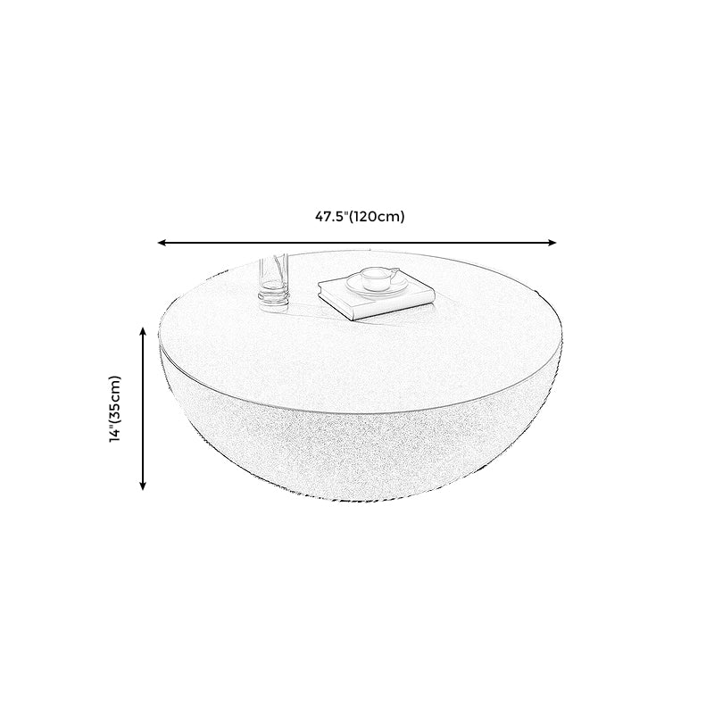 Modern Concrete Black Cocktail Table Round Coffee Table - White Clearhalo 'Coffee & Accent Tables' 'Coffee Tables' 'coffee_tables' 'furn' 'furn_coffee_tables' 'Furniture' 'Living Room Furniture' 5114027