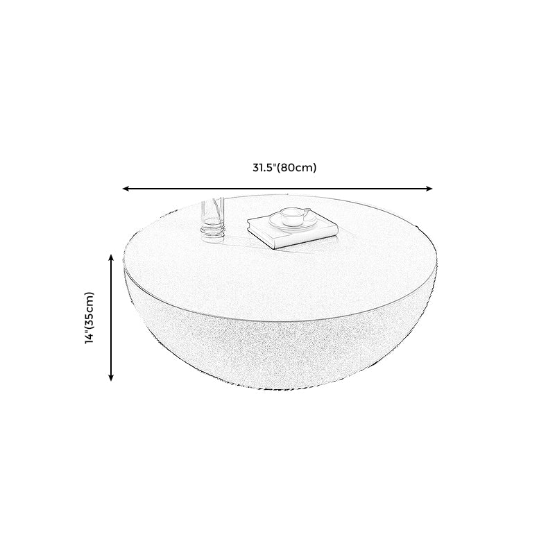Modern Concrete Black Cocktail Table Round Coffee Table - White Clearhalo 'Coffee & Accent Tables' 'Coffee Tables' 'coffee_tables' 'furn' 'furn_coffee_tables' 'Furniture' 'Living Room Furniture' 5114029