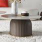 Modern Metal Cocktail Table Round Pedestal Coffee Table - White