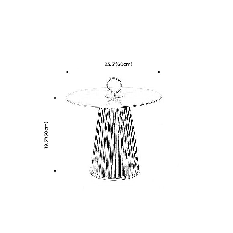 Modern Metal Cocktail Table Round Pedestal Coffee Table - White