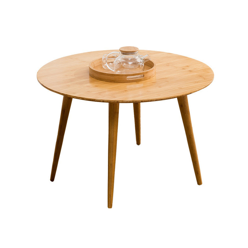 Round Wood Coffee Table Scandinavian 4 Legs Natural Cocktail Table 31.5"L x 31.5"W x 29.5"H Clearhalo 'Coffee & Accent Tables' 'Coffee Tables' 'coffee_tables' 'furn' 'furn_coffee_tables' 'Furniture' 'Living Room Furniture' 5114067
