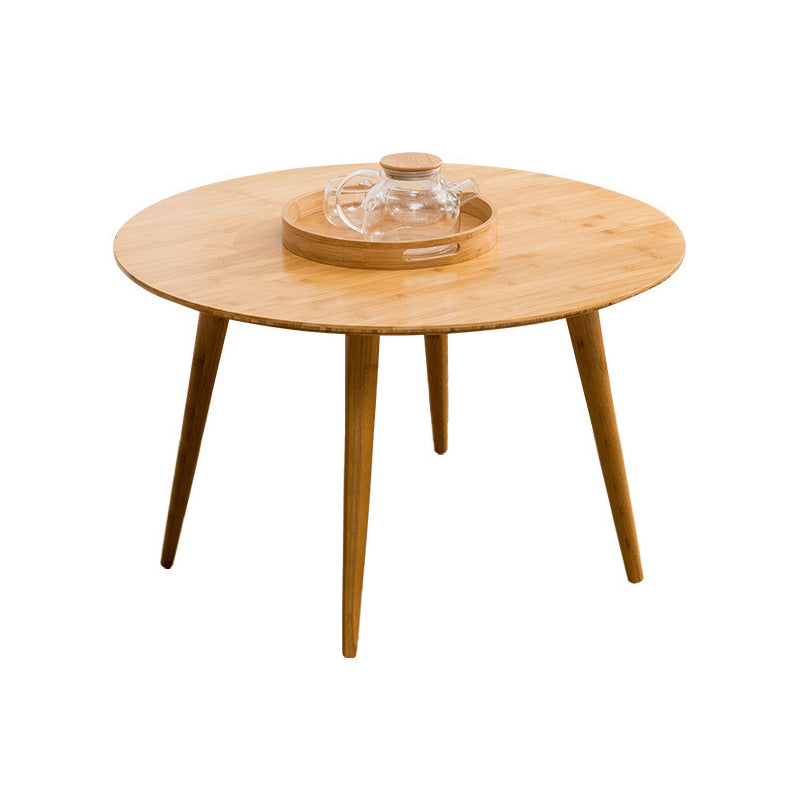 Round Wood Coffee Table Scandinavian 4 Legs Natural Cocktail Table 31.5"L x 31.5"W x 27.6"H Clearhalo 'Coffee & Accent Tables' 'Coffee Tables' 'coffee_tables' 'furn' 'furn_coffee_tables' 'Furniture' 'Living Room Furniture' 5114070