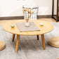 Round Wood Coffee Table Scandinavian 4 Legs Natural Cocktail Table 27.6"L x 27.6"W x 20“H Clearhalo 'Coffee & Accent Tables' 'Coffee Tables' 'coffee_tables' 'furn' 'furn_coffee_tables' 'Furniture' 'Living Room Furniture' 5114071