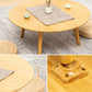Round Wood Coffee Table Scandinavian 4 Legs Natural Cocktail Table Clearhalo 'Coffee & Accent Tables' 'Coffee Tables' 'coffee_tables' 'furn' 'furn_coffee_tables' 'Furniture' 'Living Room Furniture' 5114076