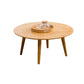 Round Wood Coffee Table Scandinavian 4 Legs Natural Cocktail Table Clearhalo 'Coffee & Accent Tables' 'Coffee Tables' 'coffee_tables' 'furn' 'furn_coffee_tables' 'Furniture' 'Living Room Furniture' 5114078