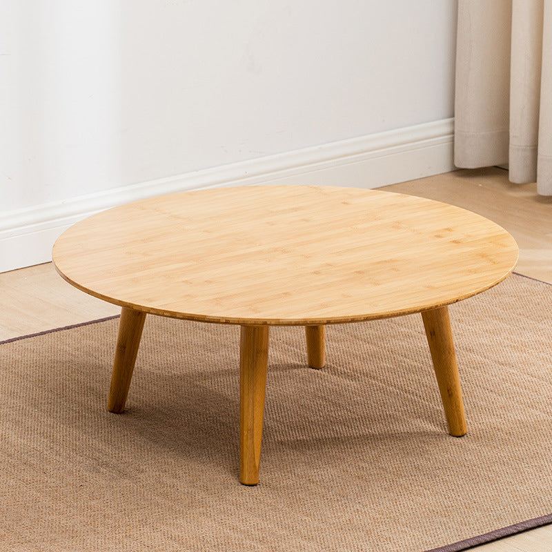 Round Wood Coffee Table Scandinavian 4 Legs Natural Cocktail Table 28"L x 28"W x 16"H Clearhalo 'Coffee & Accent Tables' 'Coffee Tables' 'coffee_tables' 'furn' 'furn_coffee_tables' 'Furniture' 'Living Room Furniture' 5114079