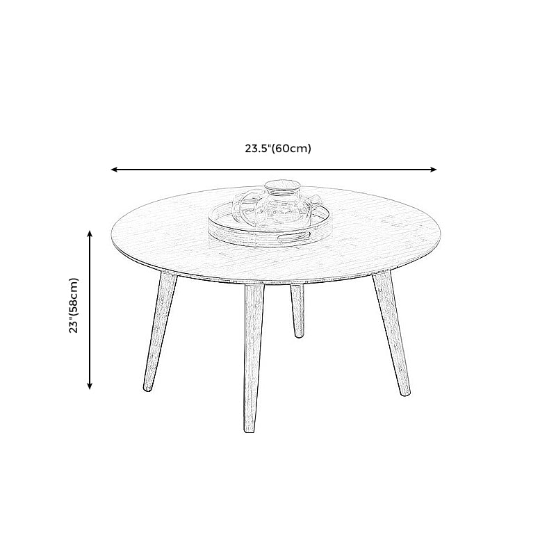 Round Wood Coffee Table Scandinavian 4 Legs Natural Cocktail Table Clearhalo 'Coffee & Accent Tables' 'Coffee Tables' 'coffee_tables' 'furn' 'furn_coffee_tables' 'Furniture' 'Living Room Furniture' 5114085