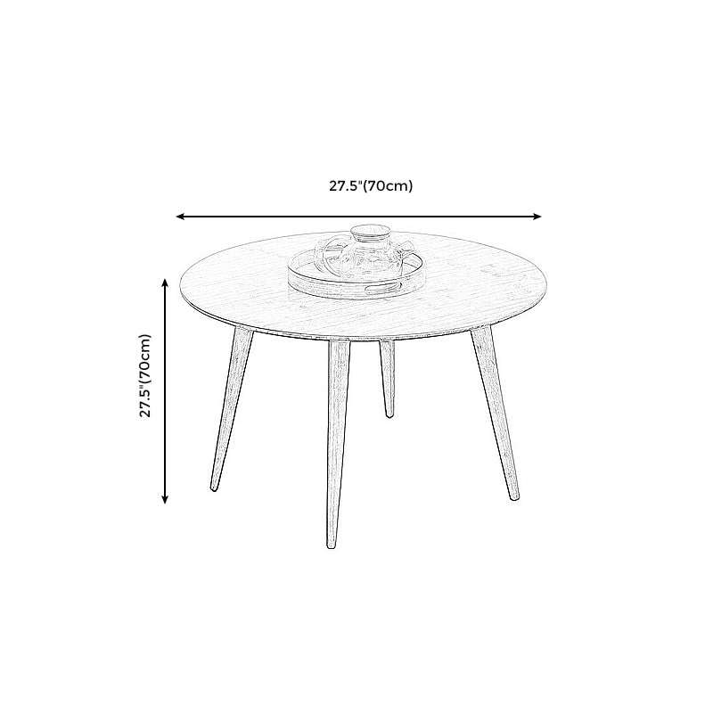 Round Wood Coffee Table Scandinavian 4 Legs Natural Cocktail Table Clearhalo 'Coffee & Accent Tables' 'Coffee Tables' 'coffee_tables' 'furn' 'furn_coffee_tables' 'Furniture' 'Living Room Furniture' 5114092