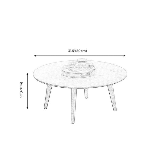 Tavolino in legno rotondo scandinavo 4 gambe cocktail naturale
