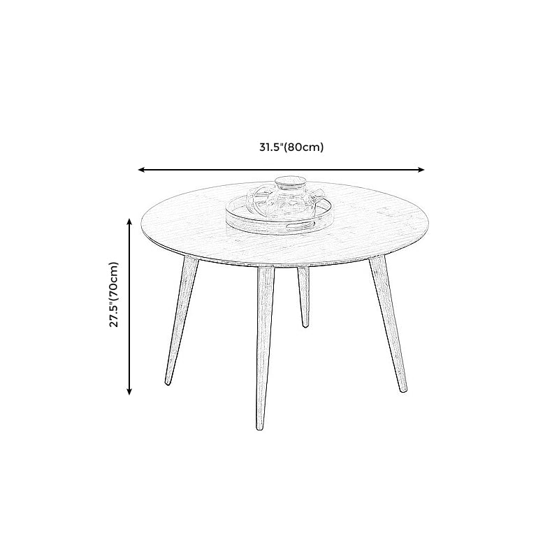 Round Wood Coffee Table Scandinavian 4 Legs Natural Cocktail Table Clearhalo 'Coffee & Accent Tables' 'Coffee Tables' 'coffee_tables' 'furn' 'furn_coffee_tables' 'Furniture' 'Living Room Furniture' 5114098