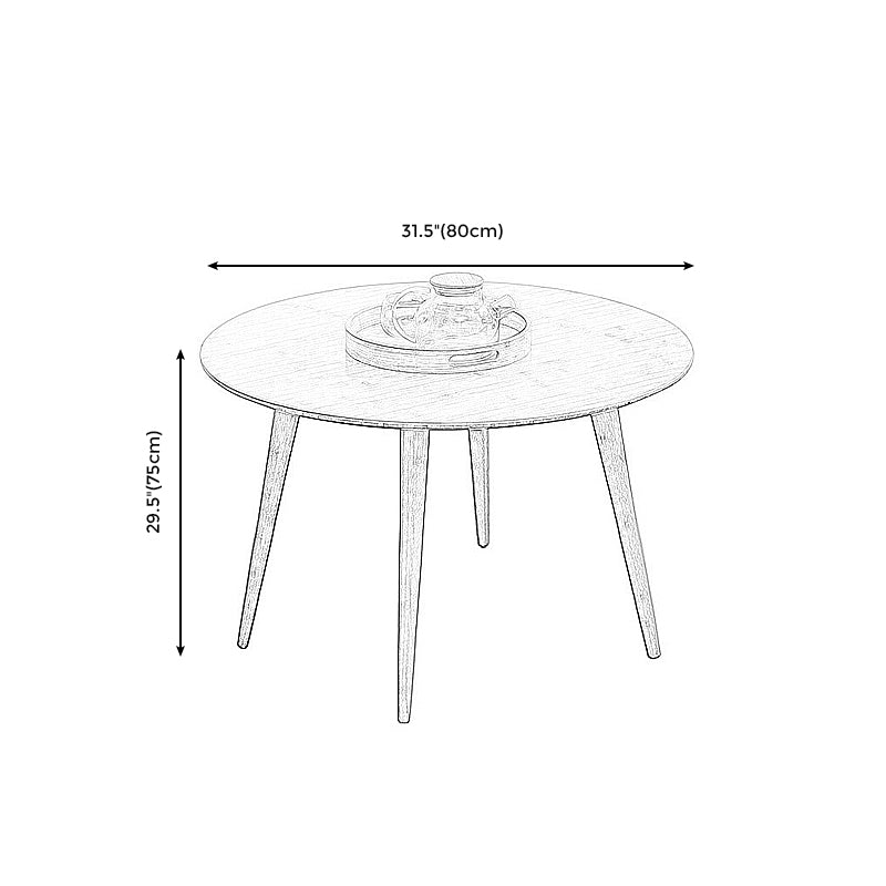 Round Wood Coffee Table Scandinavian 4 Legs Natural Cocktail Table Clearhalo 'Coffee & Accent Tables' 'Coffee Tables' 'coffee_tables' 'furn' 'furn_coffee_tables' 'Furniture' 'Living Room Furniture' 5114099