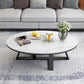 Modern Rectangular Slate 4 Legs Coffee Table White Champagne Cocktail Table