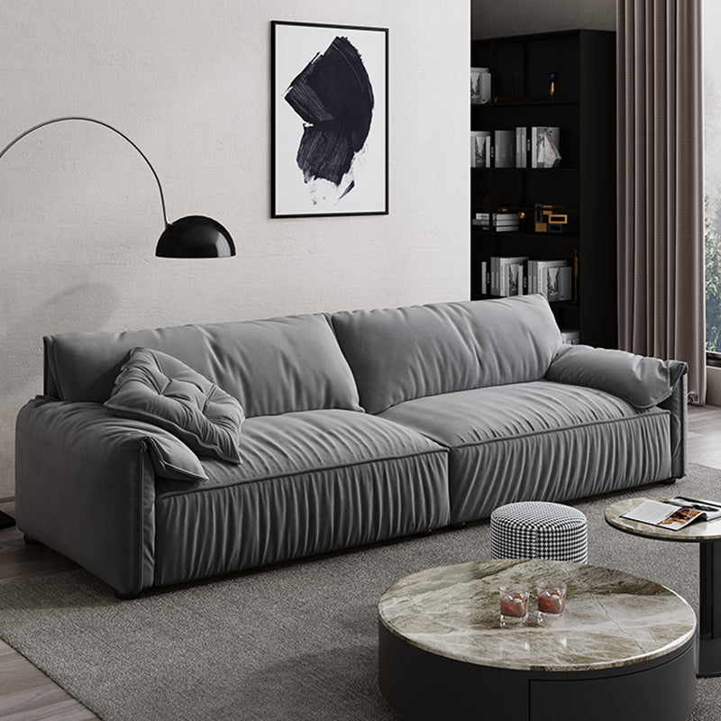 Divano standard a schiena stretta in spiaggia da 33,46 "divano braccio superiore cuscino in velluto alto, grigio