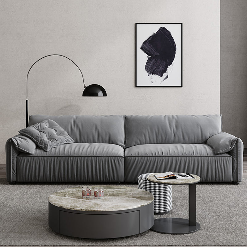 Divano standard a schiena stretta in spiaggia da 33,46 "divano braccio superiore cuscino in velluto alto, grigio