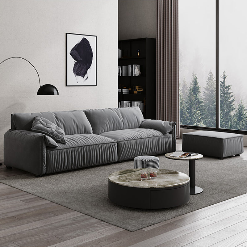 Divano standard a schiena stretta in spiaggia da 33,46 "divano braccio superiore cuscino in velluto alto, grigio