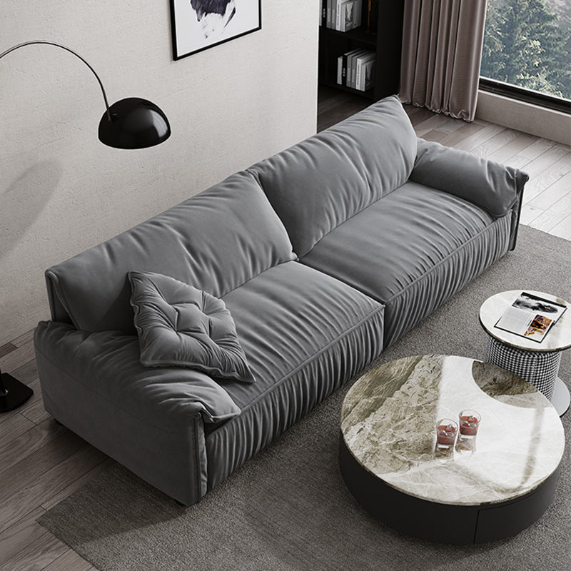 Sofá estándar de espalda apretada de la playa 33.46 "Sofá de brazo superior de almohada de terciopelo alto, gris