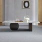Mesa de centro rectangular de mármol blanco Mesa de cóctel redonda moderna