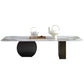 Mesa de centro rectangular de mármol blanco Mesa de cóctel redonda moderna