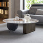 Mesa de centro rectangular de mármol blanco Mesa de cóctel redonda moderna