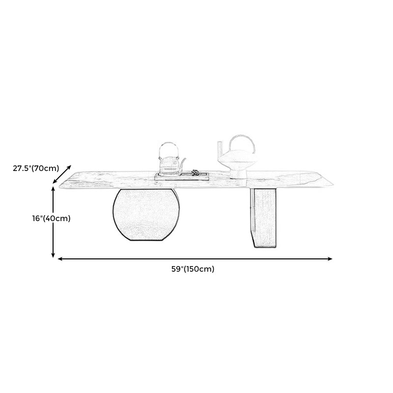 Mesa de centro rectangular de mármol blanco Mesa de cóctel redonda moderna